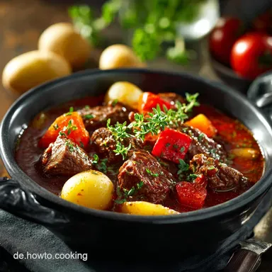 W&uuml;rstchengulasch Rezept: Omas schneller Klassiker in 40 Minuten Rezeptkarte