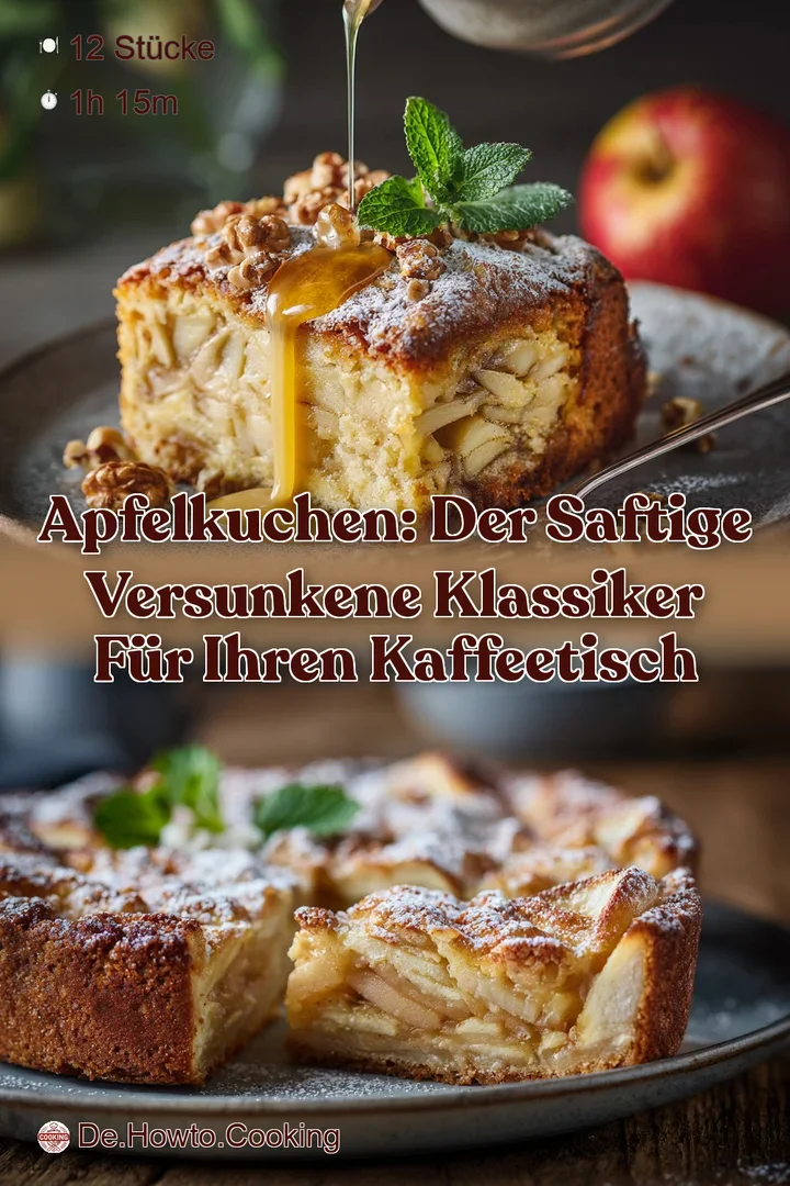 Apfelkuchen: Der Saftige Versunkene Klassiker f&uuml;r Ihren Kaffeetisch