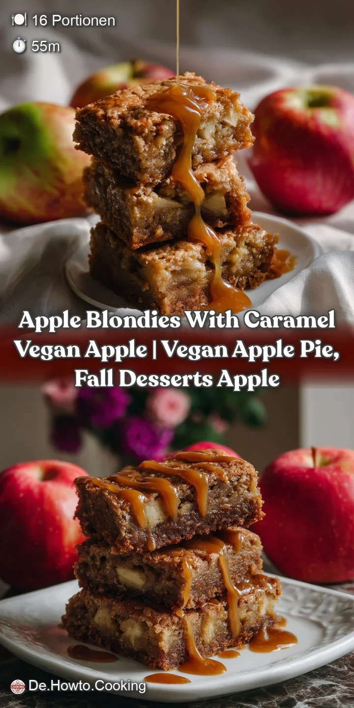Apple Blondies with Caramel Vegan Apple | Vegan Apple Pie Fall Desserts Apple