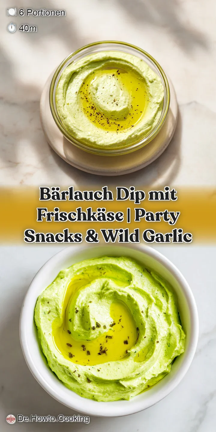 Detailaufnahme eines goldbraunen Crackers, der in einen samtigen, hellgr&uuml;nen Dip mit kleinen Kr&auml;uterst&uuml;cken eintaucht.