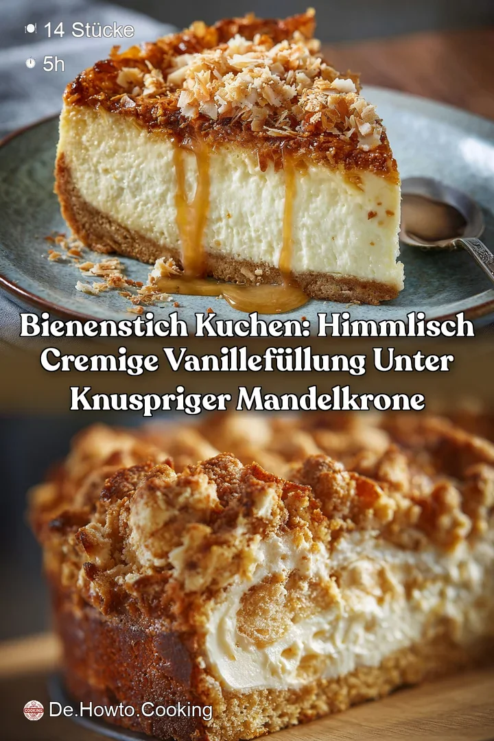 Bienenstich Kuchen: Himmlisch cremige Vanillef&uuml;llung unter knuspriger Mandelkrone