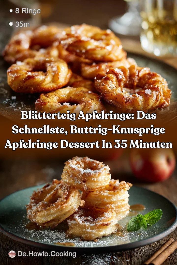 Bl&auml;tterteig Apfelringe: Das schnellste buttrig-knusprige Apfelringe Dessert in 35 Minuten