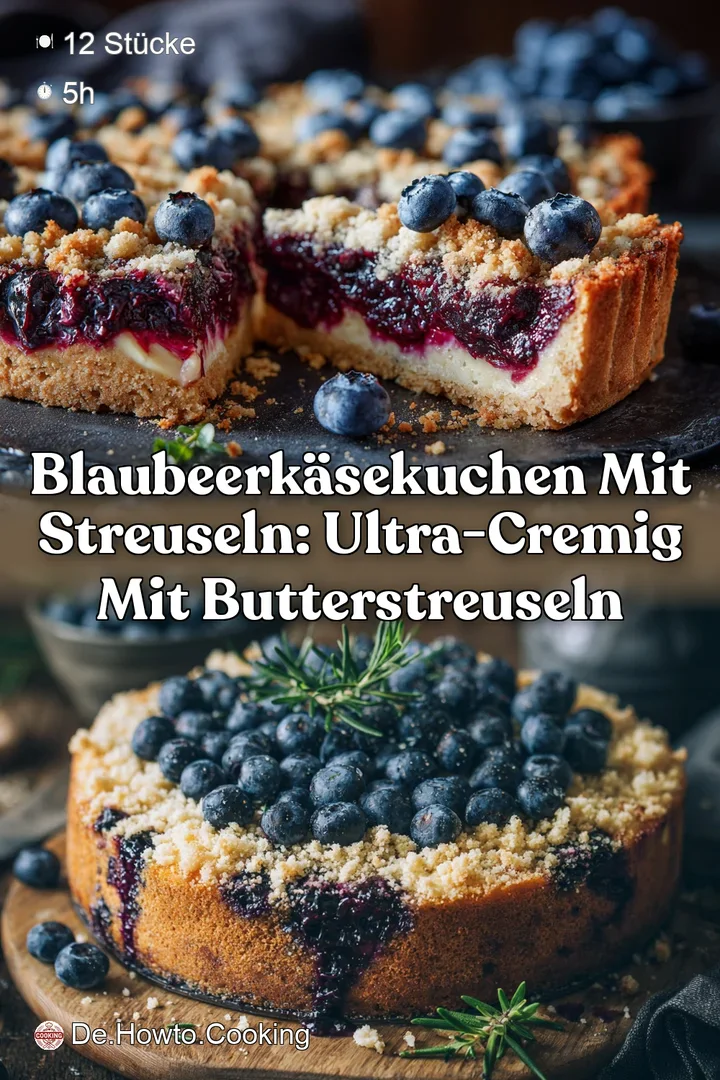 BlaubeerK&auml;sekuchen mit Streuseln: Ultra-cremig mit Butterstreuseln