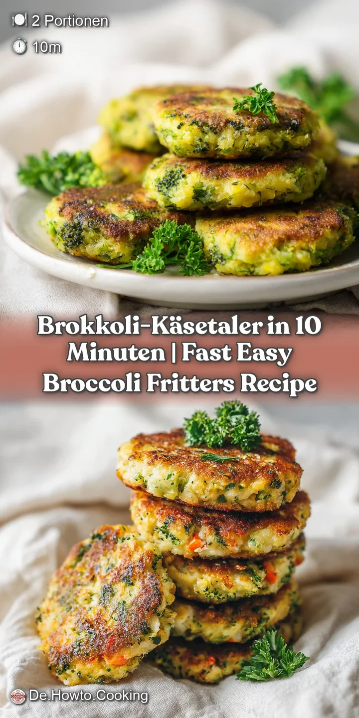 A close-up shows the textured, cheesy interior of a warm broccoli patty with a satisfying crunch.