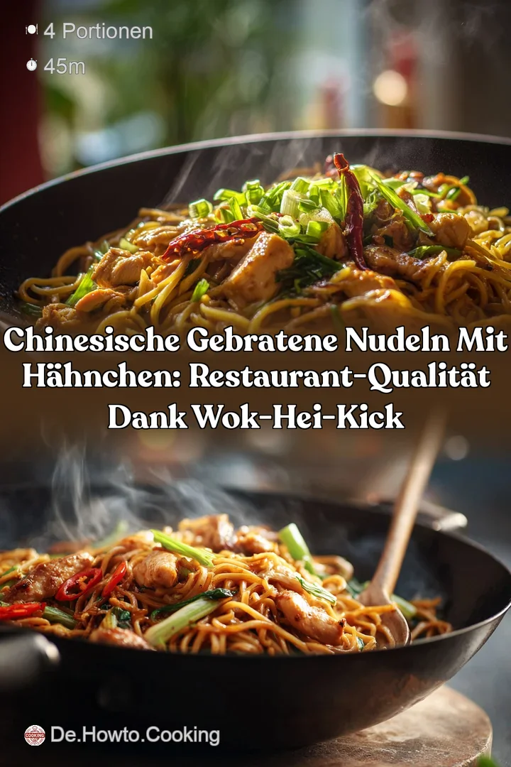 Chinesische gebratene Nudeln mit H&auml;hnchen: Restaurant-Qualit&auml;t dank Wok-Hei-Kick