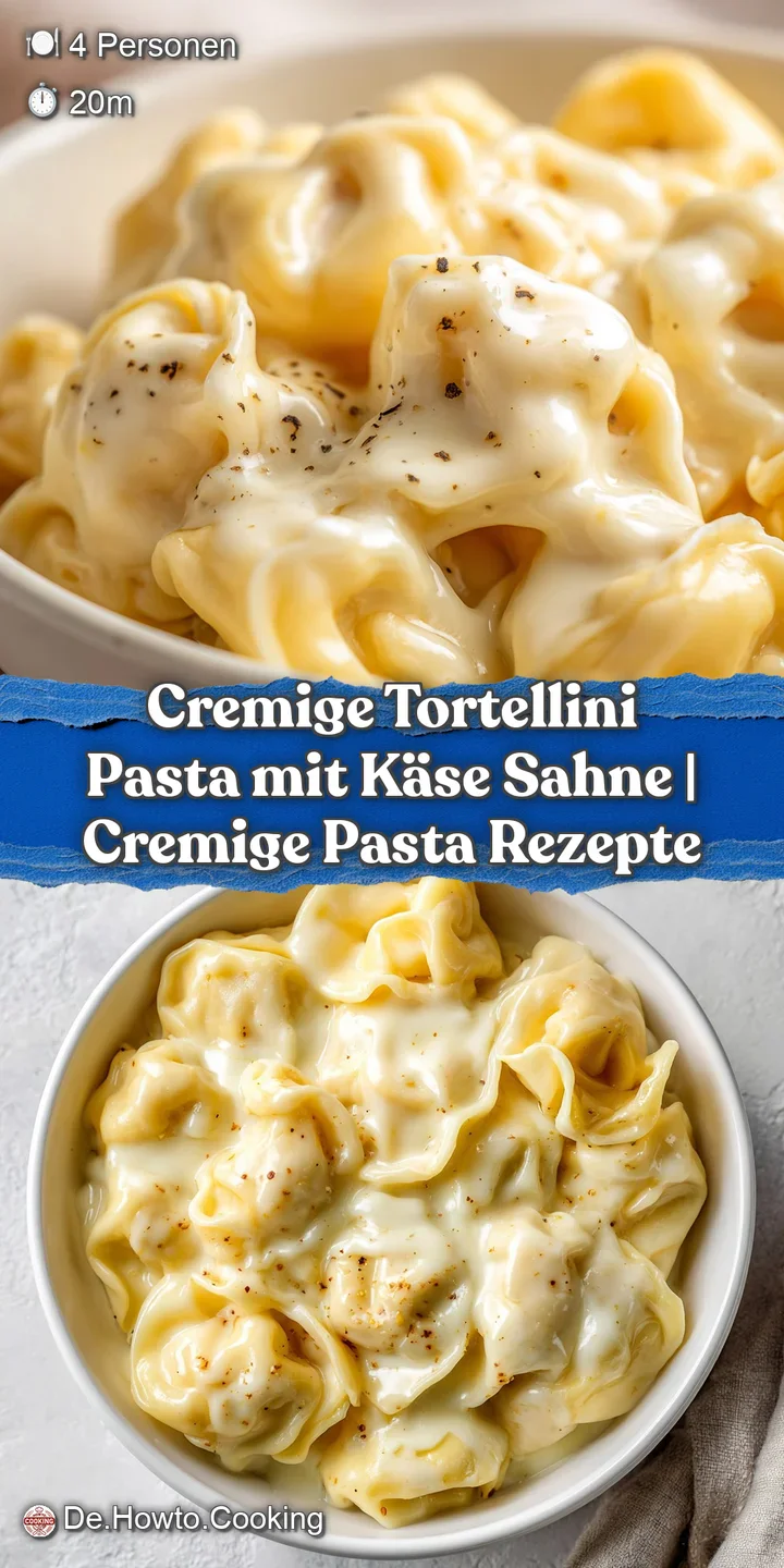 Detailaufnahme gl&auml;nzender Tortellini in einer s&auml;migen K&auml;sesauce, die sanft dampft und eine cremige Textur aufweist.