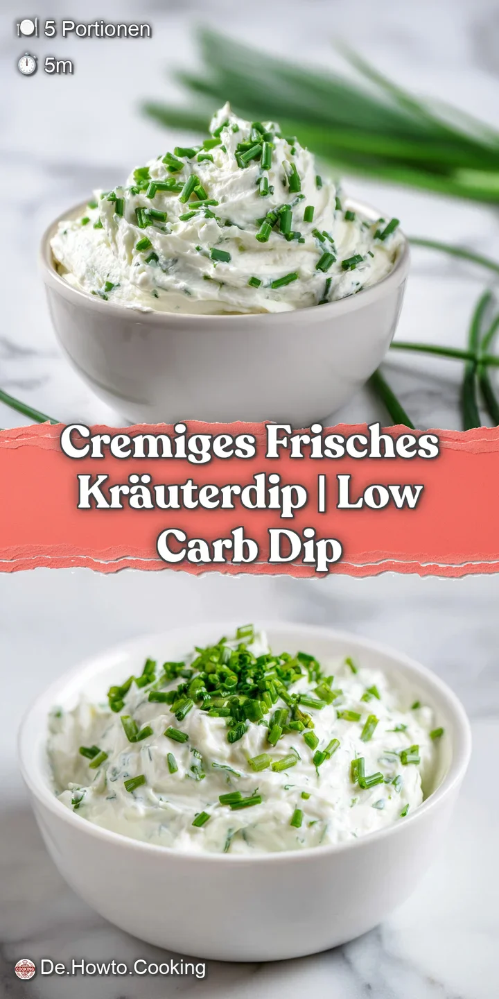 Detailaufnahme einer orangefarbenen Karotte, die in eine cremige, wei&szlig;-gr&uuml;ne Masse mit sichtbaren Kr&auml;utern eintaucht.