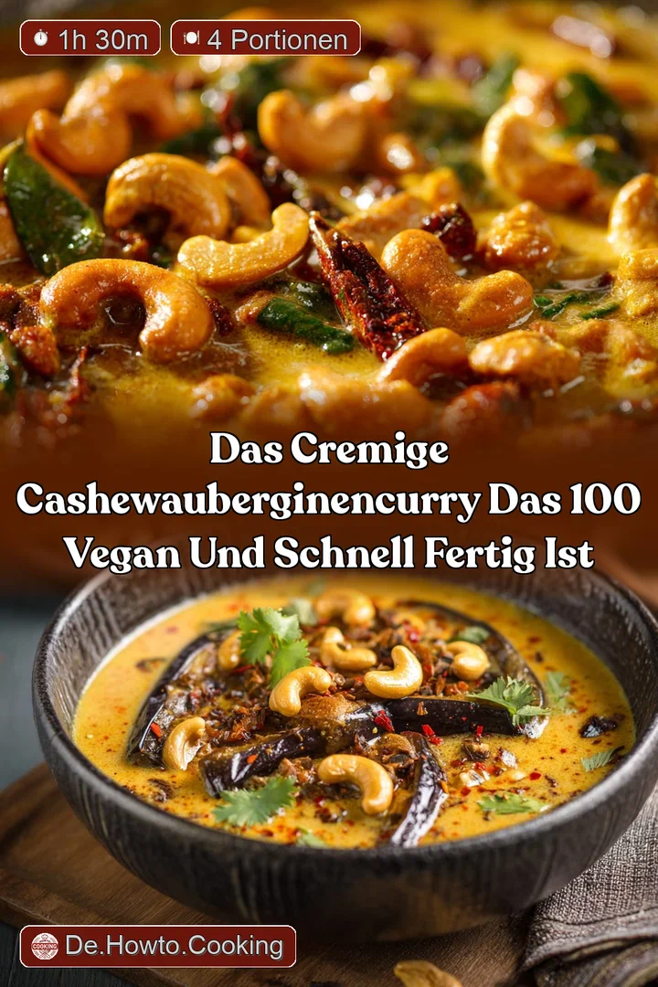 Das cremige CashewAuberginenCurry das 100 vegan und schnell fertig ist