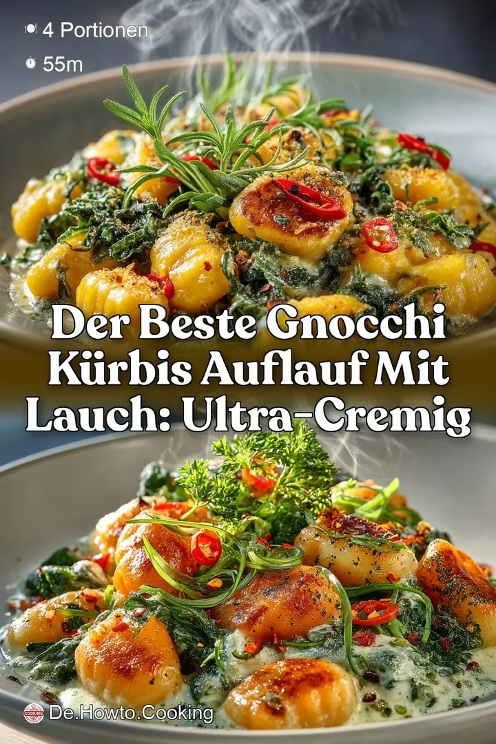 Der beste Gnocchi K&uuml;rbis Auflauf mit Lauch: Ultra-cremig