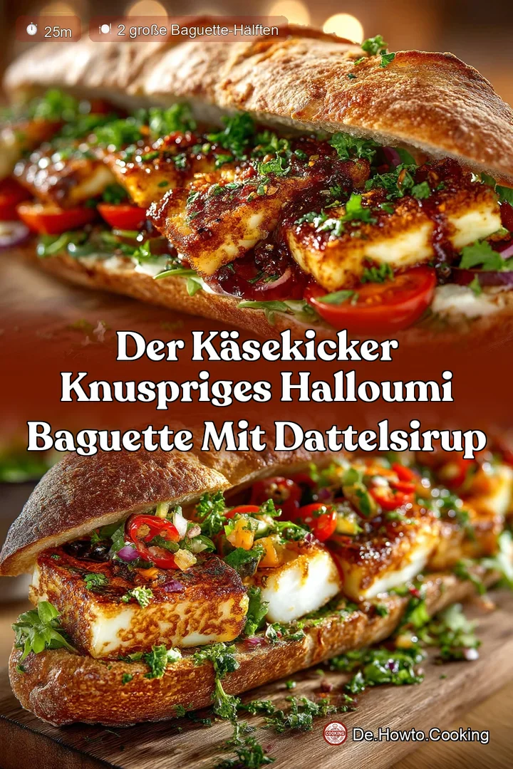 Der KäseKicker Knuspriges Halloumi Baguette mit Dattelsirup