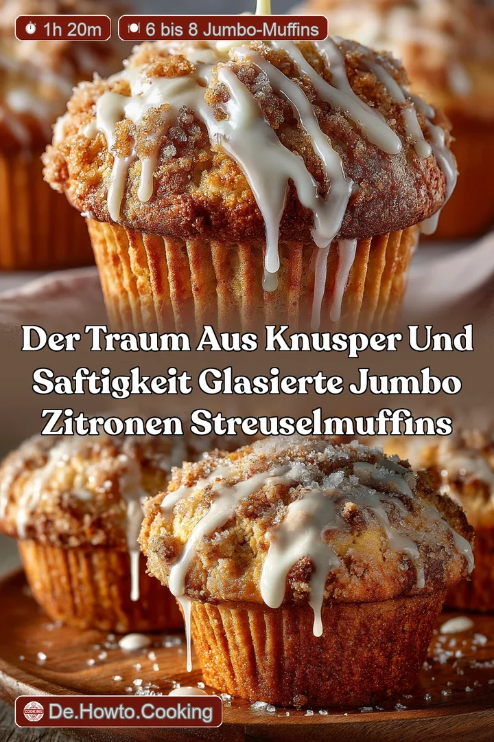 Der Traum aus Knusper und Saftigkeit Glasierte Jumbo Zitronen Streuselmuffins