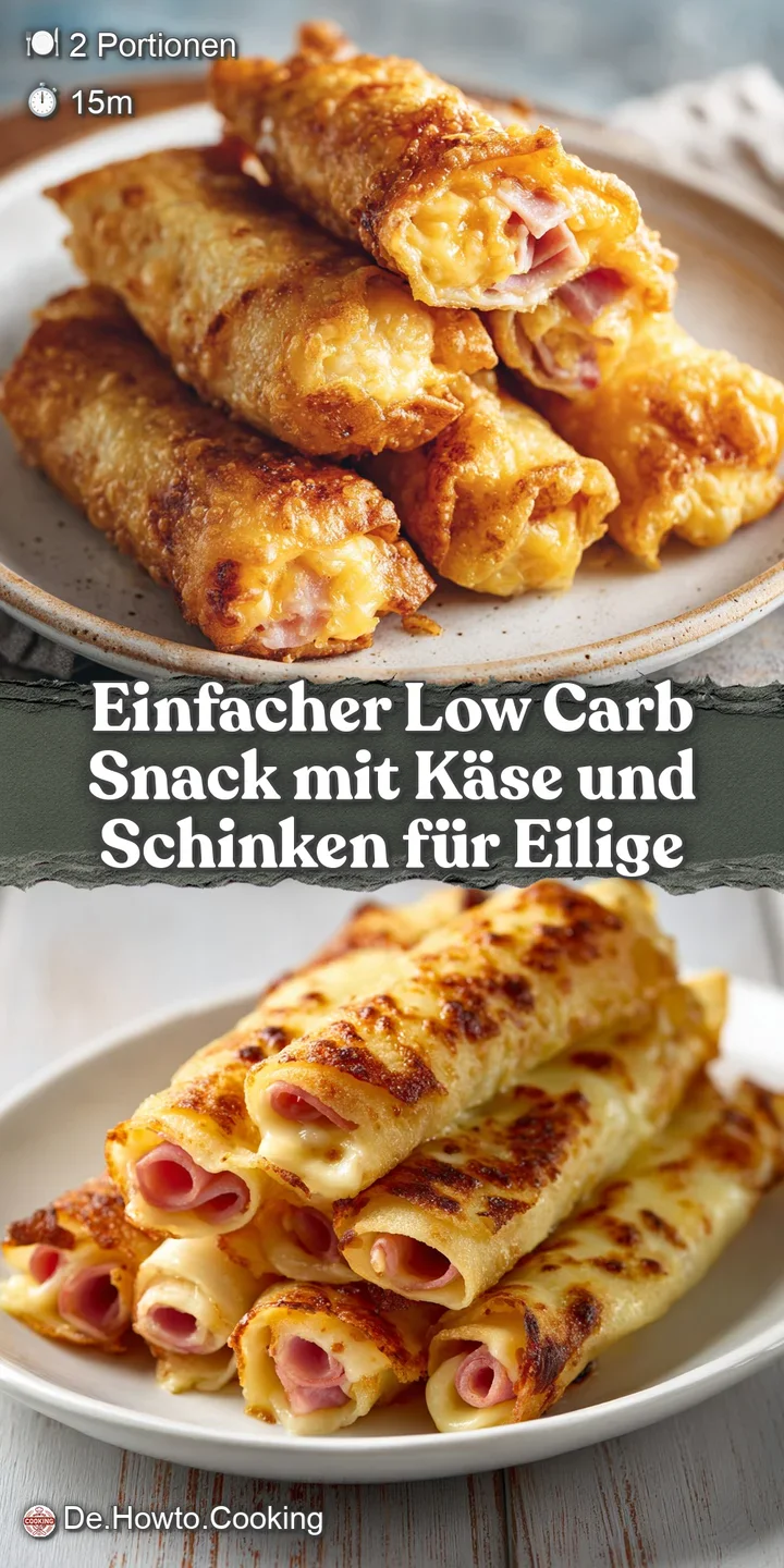 Close-up showcases the bubbly, browned cheese and the delicate pink ham, highlighting the simple yet delicious textures.