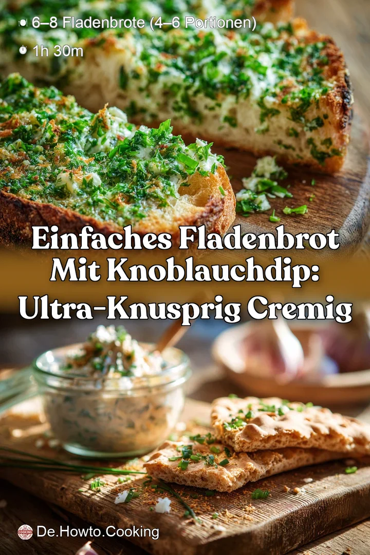 Einfaches Fladenbrot mit Knoblauchdip: Ultra-Knusprig Cremig