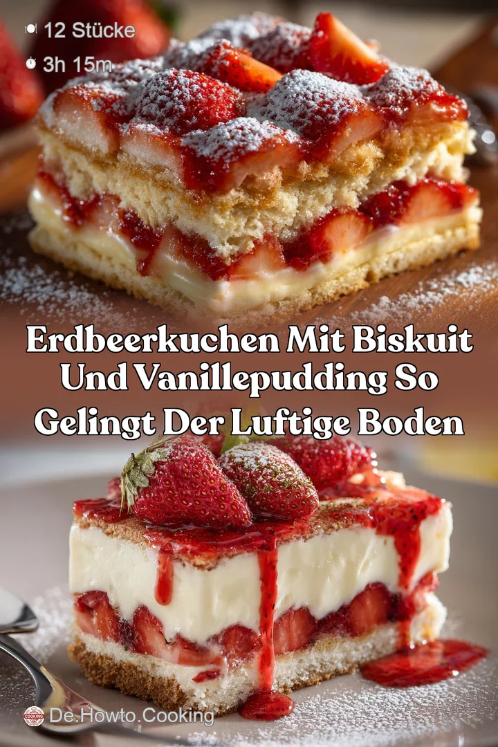 Erdbeerkuchen mit Biskuit und Vanillepudding So gelingt der luftige Boden