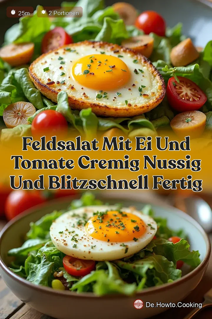 Feldsalat mit Ei und Tomate Cremig nussig und blitzschnell fertig