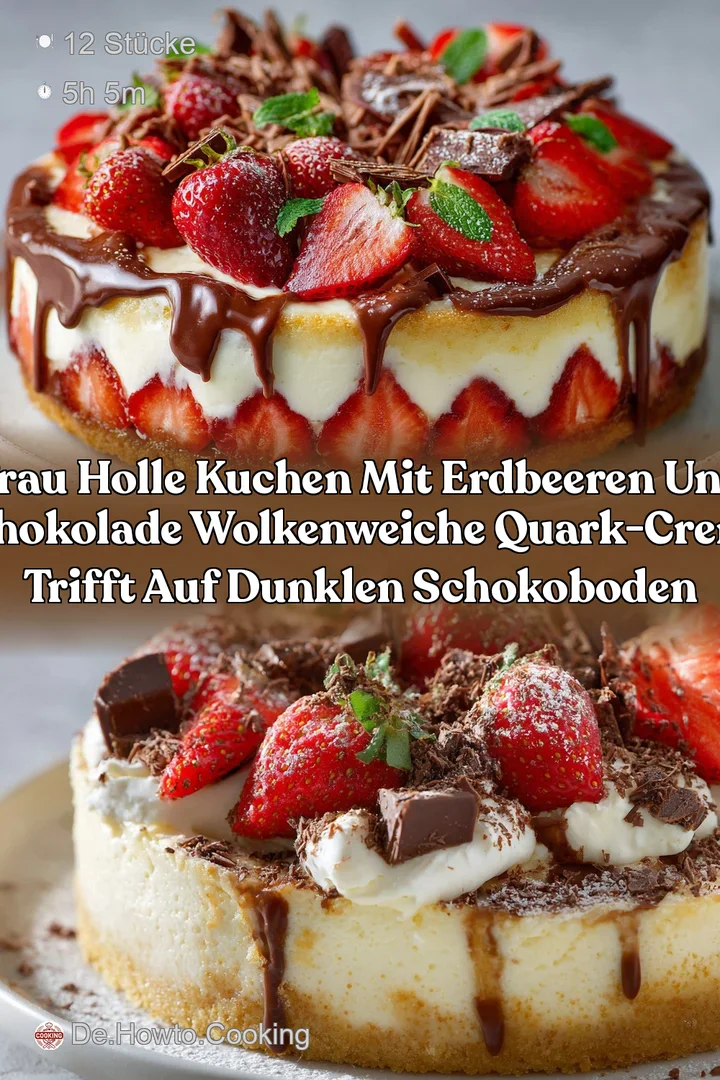Frau Holle Kuchen mit Erdbeeren und Schokolade Wolkenweiche Quark-Creme trifft auf dunklen Schokoboden