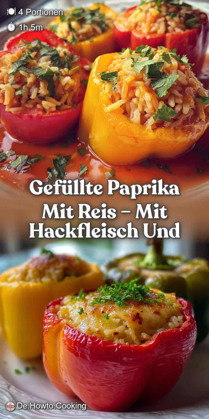 Close-up of a glistening stuffed bell pepper; savory steam rises, highlighting the vibrant vegetable and rice filling.
