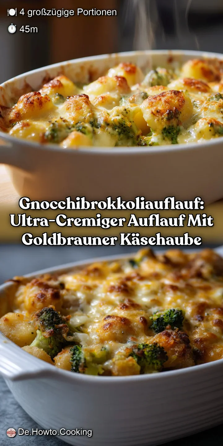 GnocchiBrokkoliAuflauf: Ultra-cremiger Auflauf mit goldbrauner K&auml;sehaube