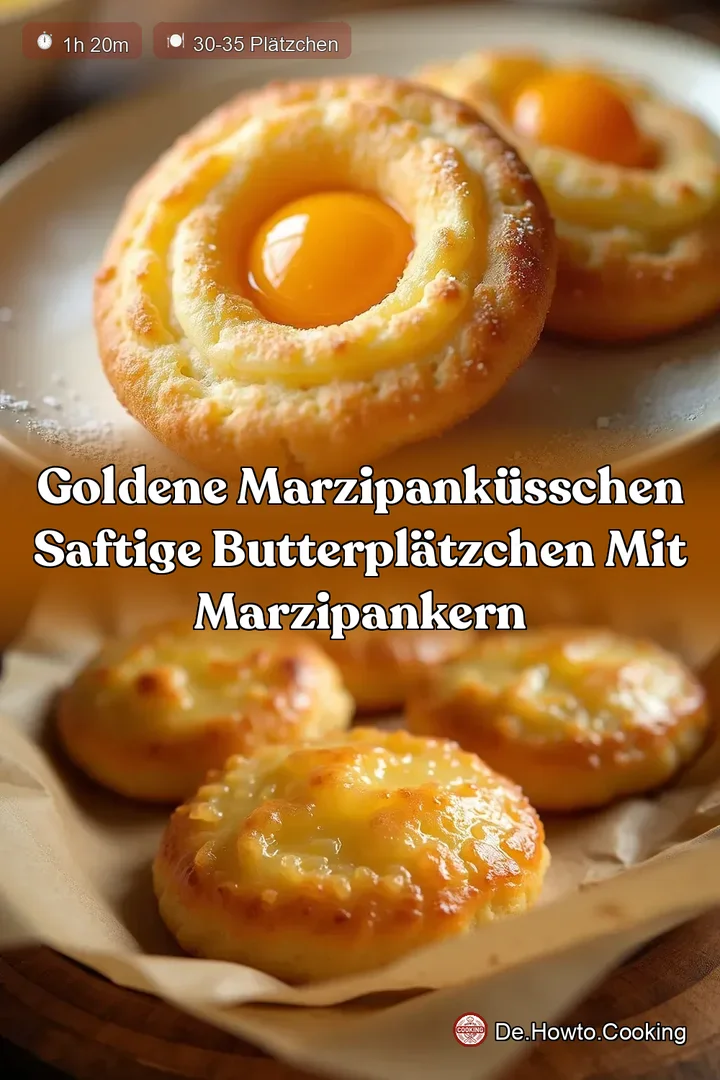 Goldene MarzipanK&uuml;sschen Saftige Butterpl&auml;tzchen mit Marzipankern