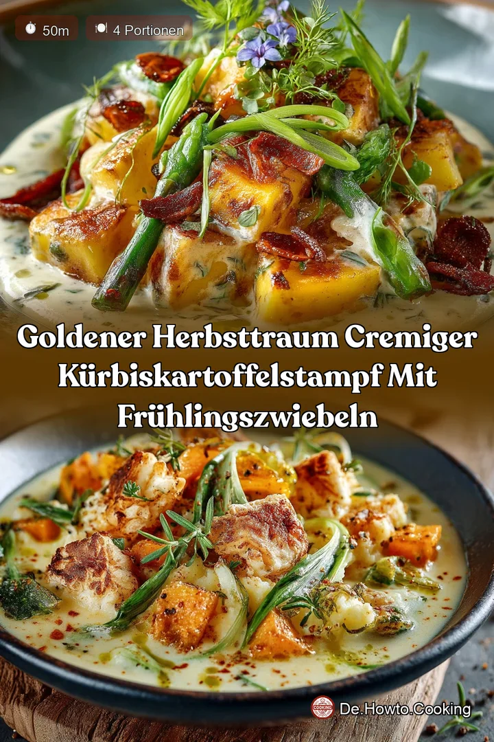 Goldener HerbstTraum Cremiger K&uuml;rbisKartoffelstampf mit Fr&uuml;hlingszwiebeln