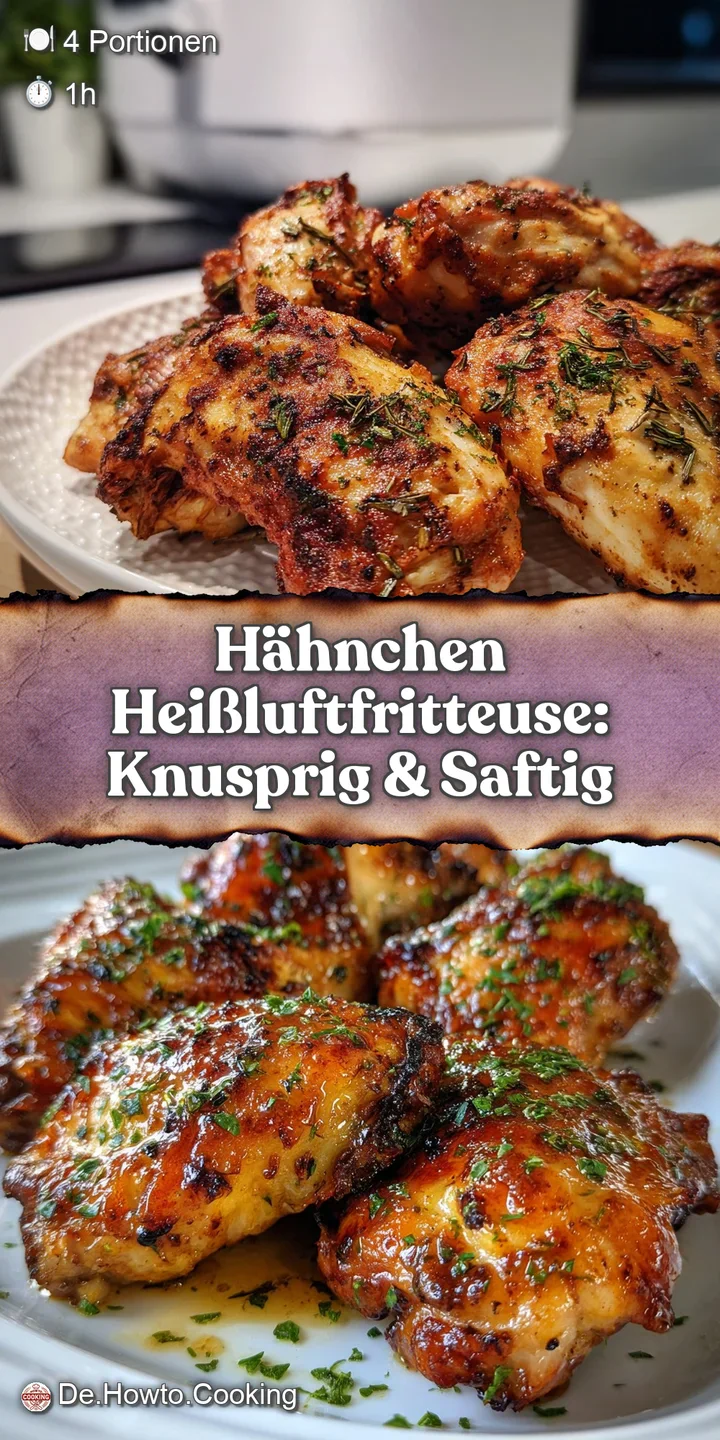 Close-up of glistening, crunchy air-fried chicken showcasing its golden skin and juicy interior; mouthwatering.