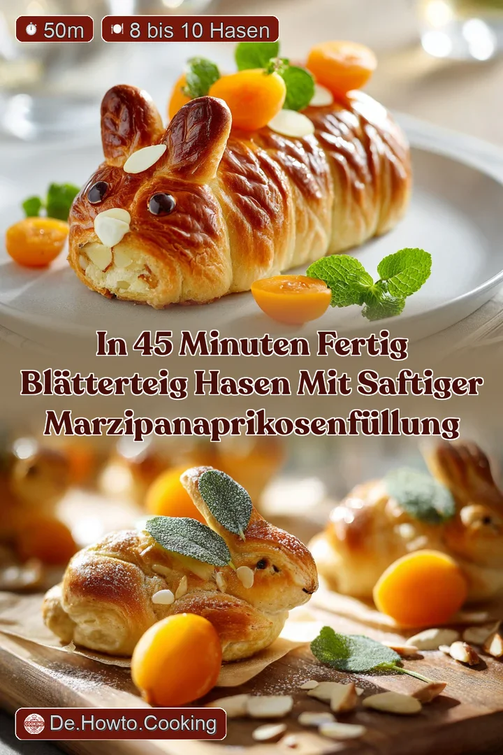 In 45 Minuten fertig Bl&auml;tterteig Hasen mit saftiger MarzipanAprikosenF&uuml;llung