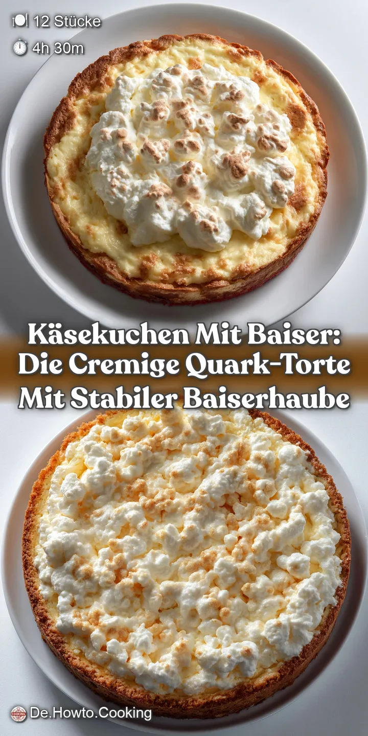 K&auml;sekuchen mit Baiser: Die cremige Quark-Torte mit stabiler Baiserhaube