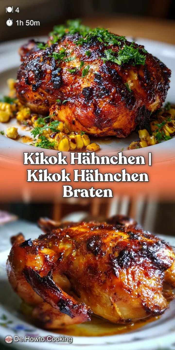 Close-up of glistening, deeply browned chicken skin, revealing juicy meat underneath. The aroma is almost visible in the p...