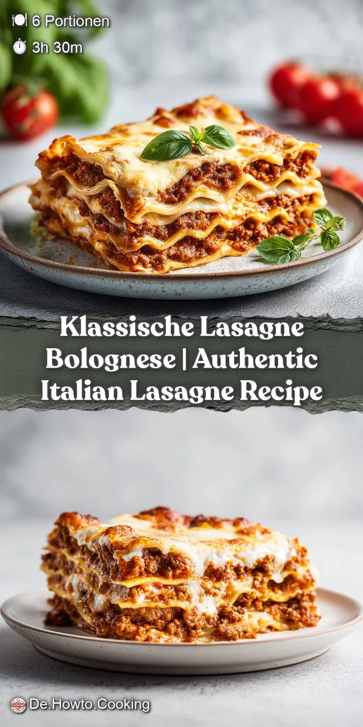 Close-up of tender pasta layers smothered in savory meat sauce and creamy b&eacute;chamel, with golden cheese.