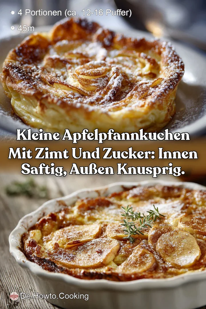 Kleine Apfelpfannkuchen mit Zimt und Zucker: Innen saftig au&szlig;en knusprig.