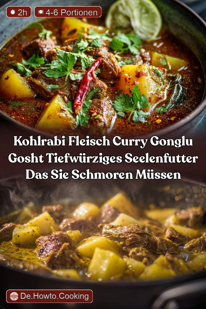Kohlrabi Fleisch Curry Gonglu Gosht Tiefw&uuml;rziges Seelenfutter das Sie schmoren m&uuml;ssen
