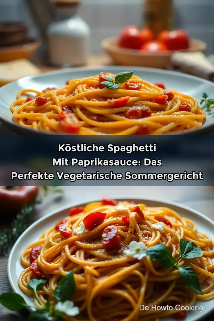 K&ouml;stliche Spaghetti mit Paprikasauce: Das perfekte vegetarische Sommergericht
