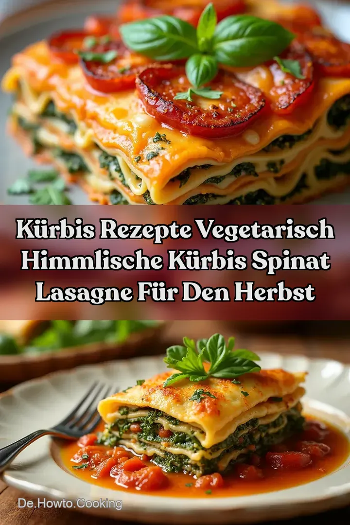 K&uuml;rbis Rezepte Vegetarisch Himmlische K&uuml;rbis Spinat Lasagne f&uuml;r den Herbst