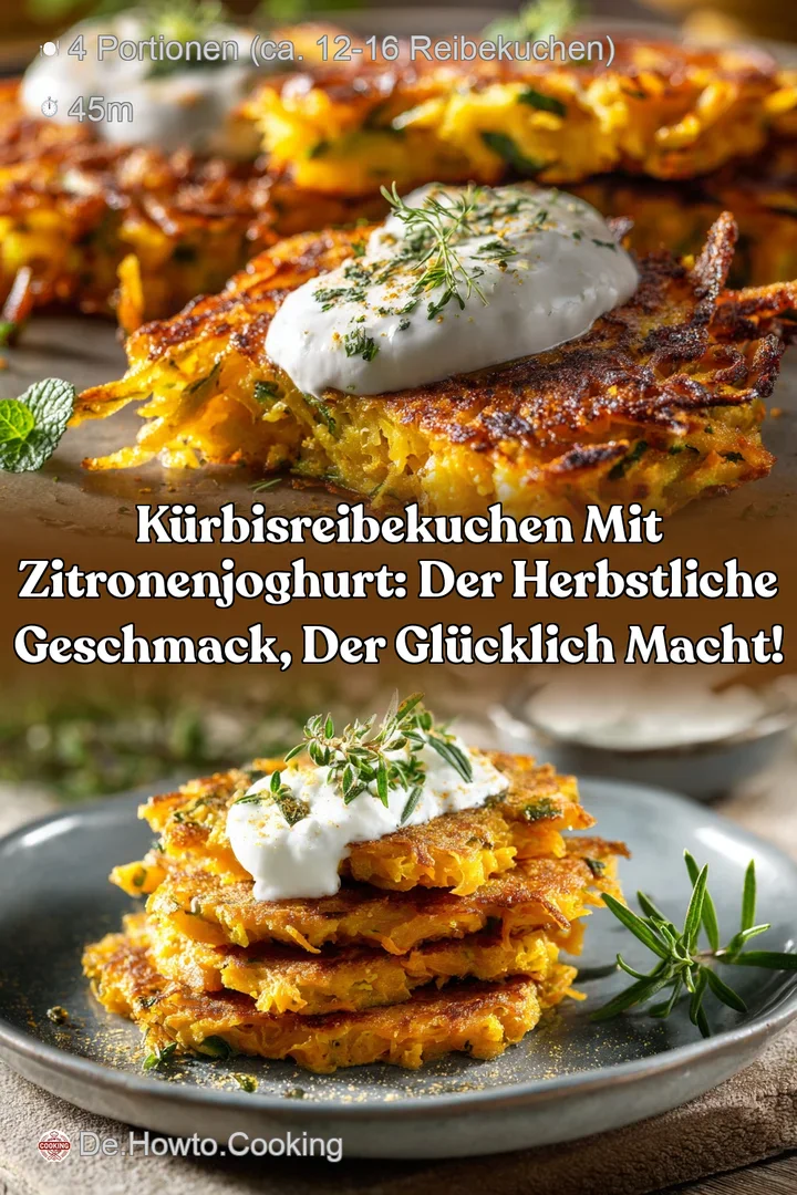 K&uuml;rbisReibekuchen mit Zitronenjoghurt: Der herbstliche Geschmack der gl&uuml;cklich macht!