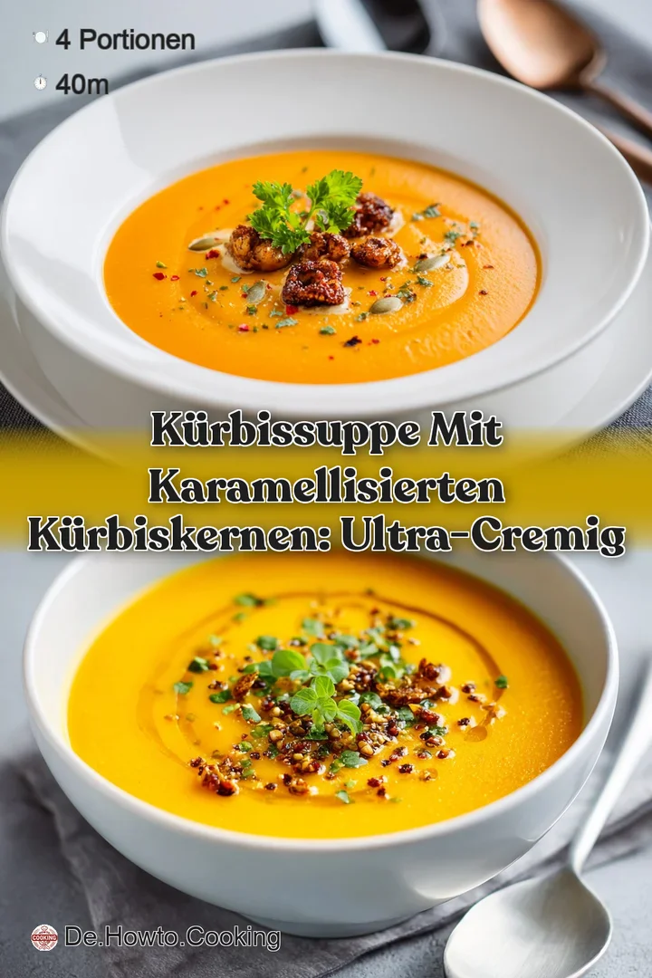 K&uuml;rbissuppe mit karamellisierten K&uuml;rbiskernen: Ultra-Cremig