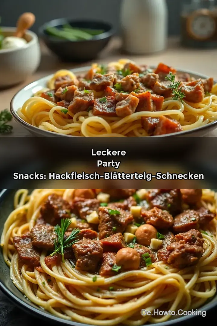 Leckere Party Snacks: Hackfleisch-Bl&auml;tterteig-Schnecken