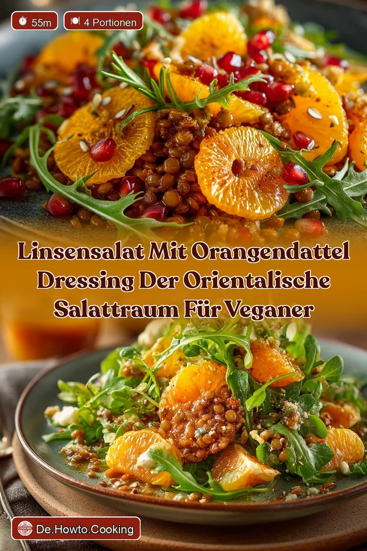Linsensalat mit OrangenDattel Dressing Der orientalische SalatTraum f&uuml;r Veganer