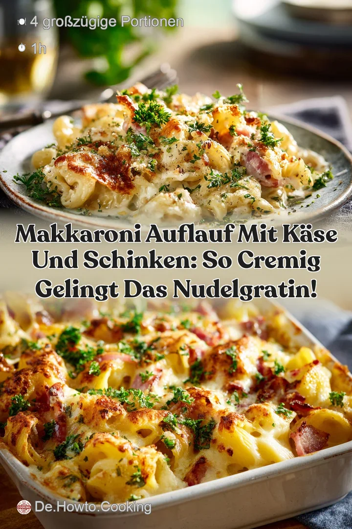 Makkaroni Auflauf mit K&auml;se und Schinken: So cremig gelingt das Nudelgratin!