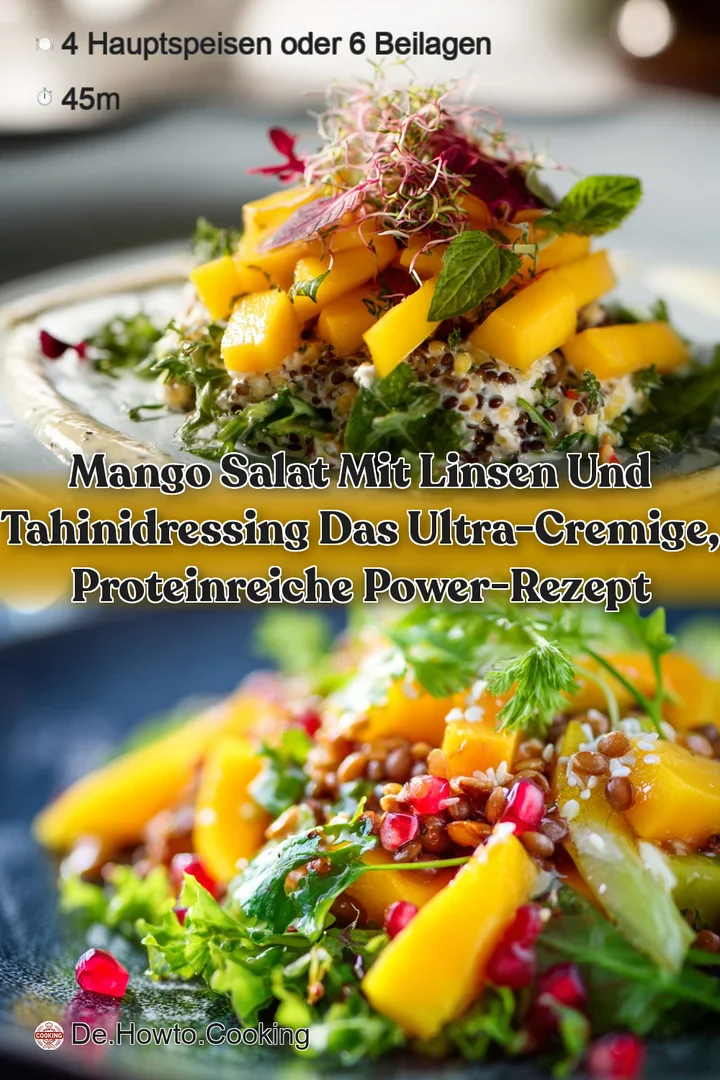 Mango Salat mit Linsen und TahiniDressing Das ultra-cremige proteinreiche Power-Rezept