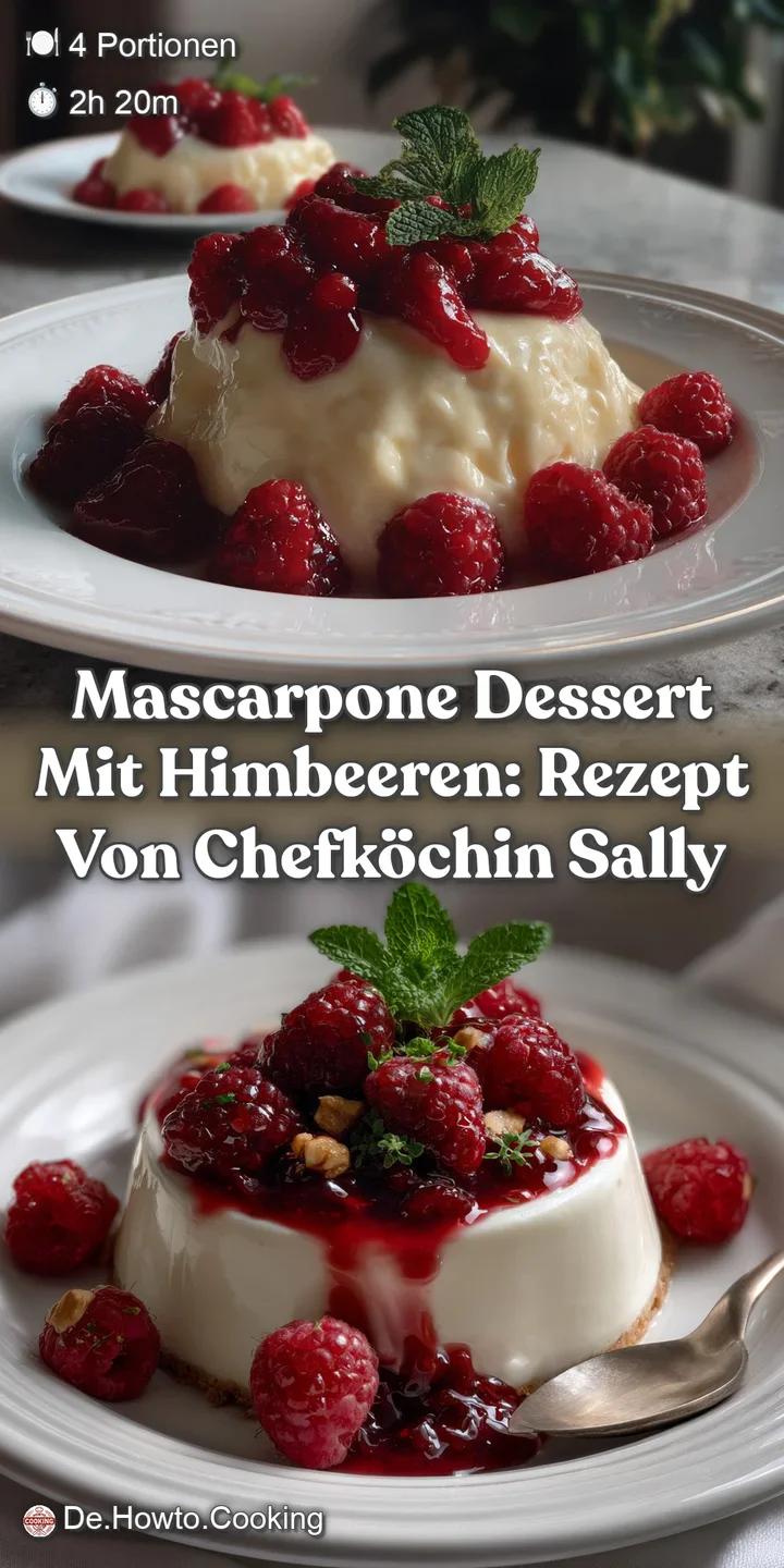 Close-up of creamy mascarpone dessert with a velvety texture, punctuated by vibrant berry swirls, a rich and delectable de...