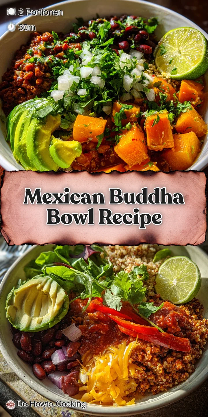 Close-up of a Mexican Buddha bowl showcasing glistening corn kernels, fresh salsa, creamy avocado, and a drizzle of tangy,...