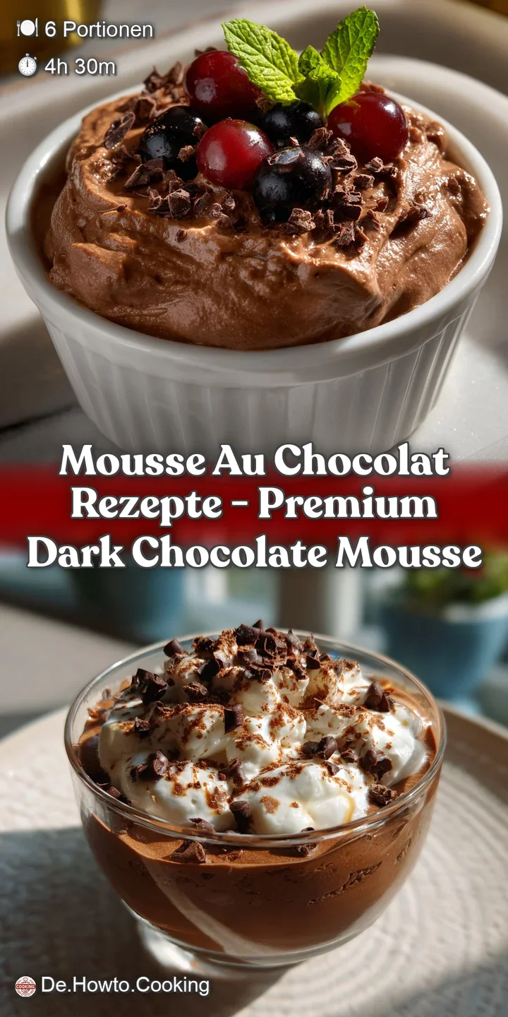 A close-up of smooth, glossy chocolate mousse, the light brown surface suggesting a creamy texture, perfect for a tempting...