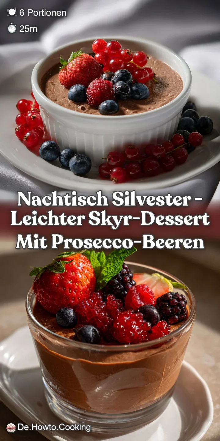 Close-up of a spoonful of creamy pink mousse, glistening with Prosecco bubbles and bursting with fresh, juicy red berries.