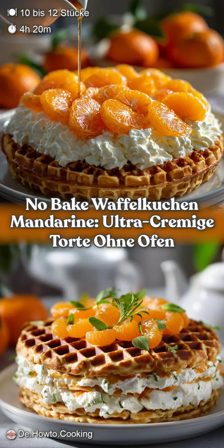No Bake Waffelkuchen Mandarine: Ultra-cremige Torte ohne Ofen
