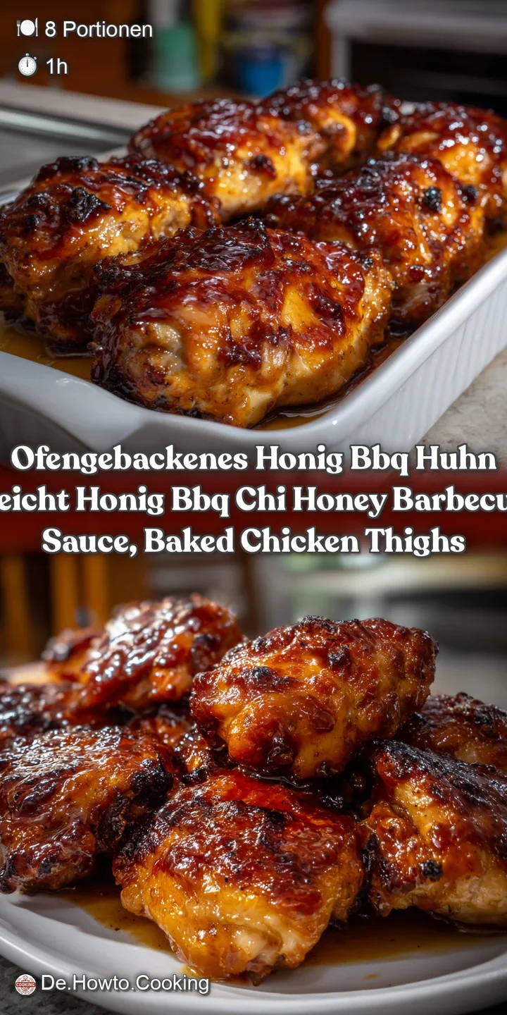 Ofengebackenes Honig BBQ Huhn Leicht Honig BBQ Chi Honey Barbecue Sauce Baked Chicken Thighs