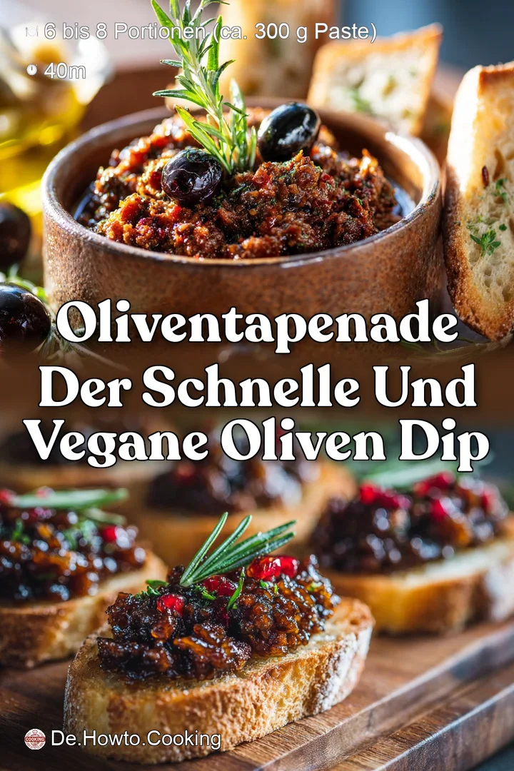 Oliventapenade der schnelle und vegane Oliven Dip