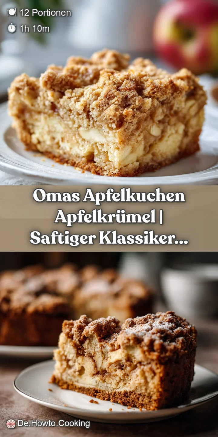 Close-up of moist baked apple slices peeking through a textured, caramelized crumble topping.