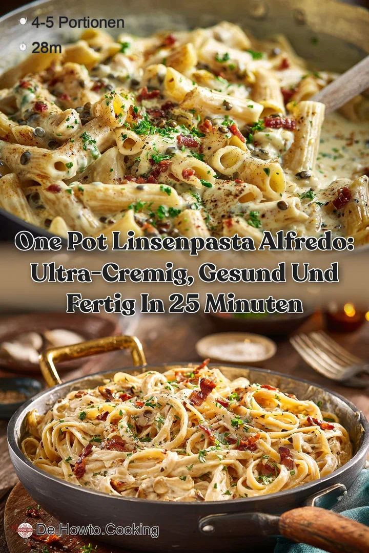 One Pot Linsenpasta Alfredo: Ultra-cremig gesund und fertig in 25 Minuten