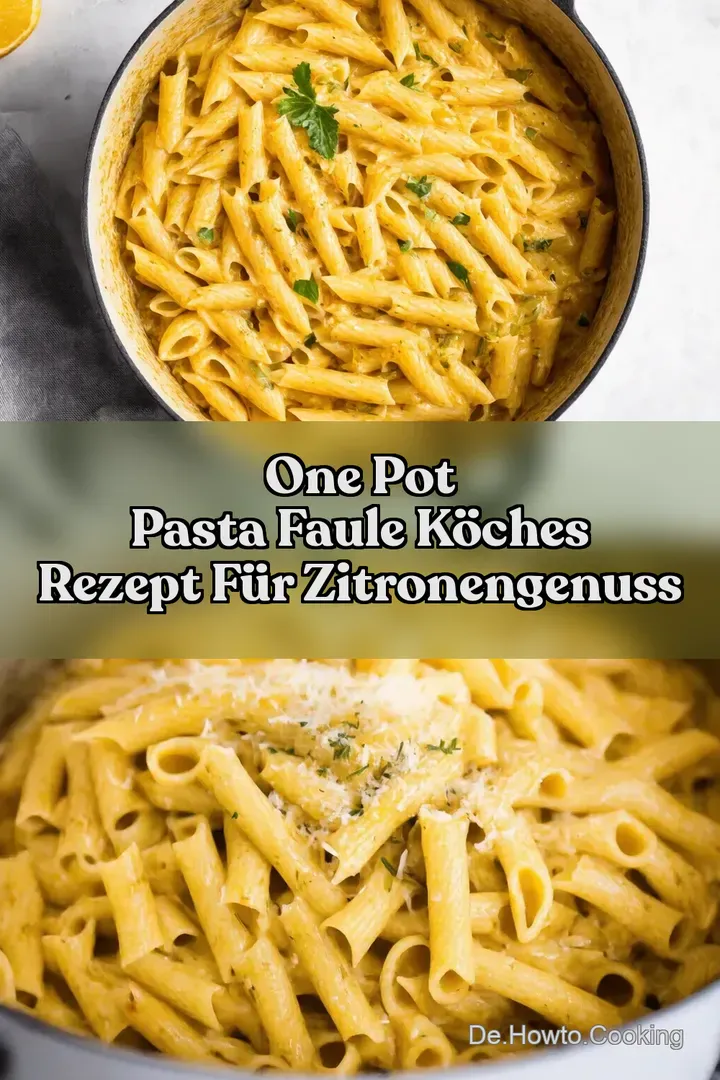 One Pot Pasta Faule K&ouml;ches Rezept f&uuml;r ZitronenGenuss