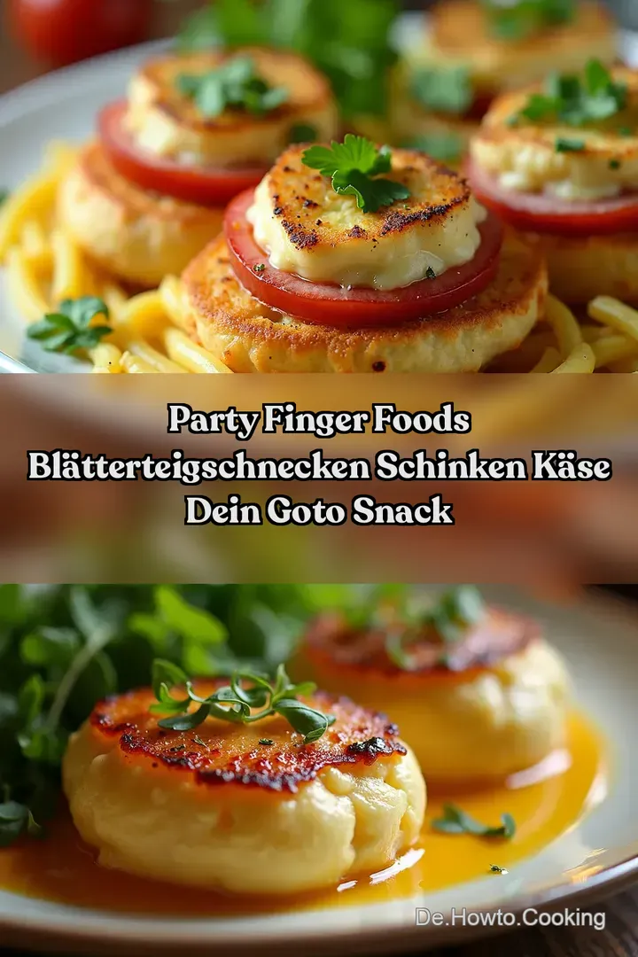Party Finger Foods Bl&auml;tterteigschnecken Schinken K&auml;se Dein GoTo Snack